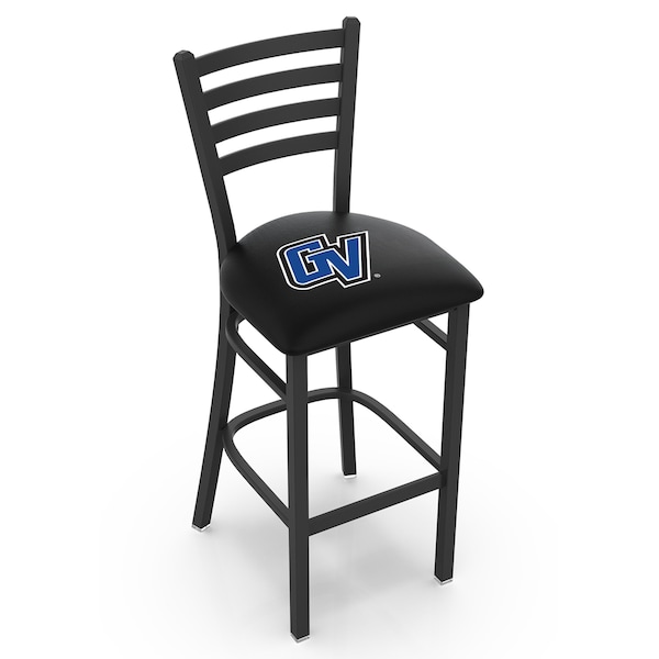 Holland Bar Stool Co 30" Blk Wrinkle Grand Valley State Stationary Bar Stool, Ladder Back - L00430GVSTUN