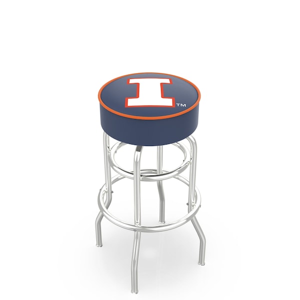 Holland Bar Stool Co 25" 4" Illinois Cushion Seat, Double-Ring Chrome Swivel Bar Stool - L7C125ILLINIU