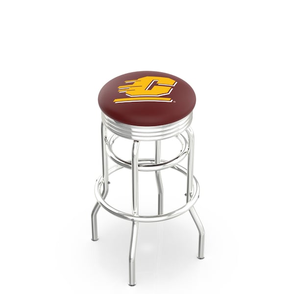 Holland Bar Stool Co 30" Chrome 2-Ring Central Michigan Swivel Bar Stool, Accent Ring - L7C3C30CENMIC