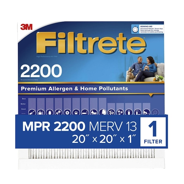 3M Filtrete 20 in. W X 20 in. H X 1 in. D Polypropylene 13 MERV Pleated Allergen Air Filter 1 pk - EA02DC-6