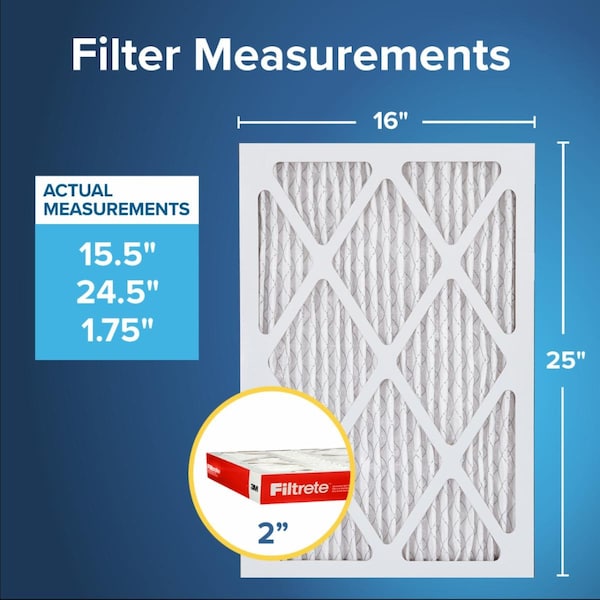 3M 16x25x2 1000MPR Filtrete Pleated Air Filter - NADP01-2IN-4