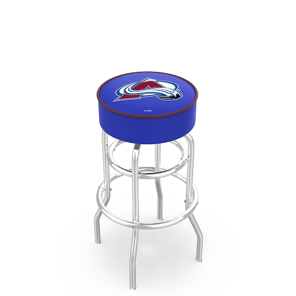 Holland Bar Stool Co 30" Colorado Avalanche Cushion Seat, 2-Ring Chrome Swivel Bar Stool - L7C130COLAVA