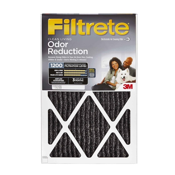 B & K Filtrete Odor Reduction 16 in. W X 20 in. H X 1 in. D Carbon 11 MERV Pleated Air Filter 1 pk - HOME00-4