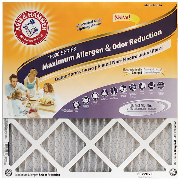 Arm & Hammer 24x24x1 Pleated Air Filter, 4 PK - KO24X24X1_4