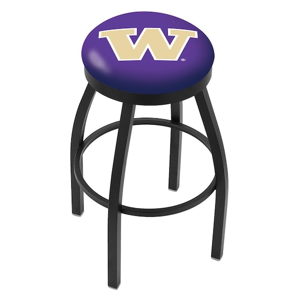 Holland Bar Stool Co 25" Blk Wrinkle Washington Swivel Bar Stool, Accent Ring - L8B2B25WASHUN
