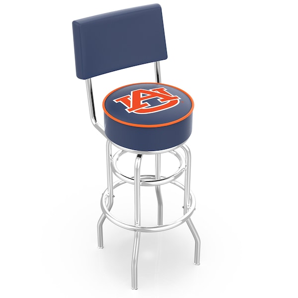 Holland Bar Stool Co 25" Chrome 2-Ring Auburn Swivel Bar Stool, Back - L7C425AUBURN