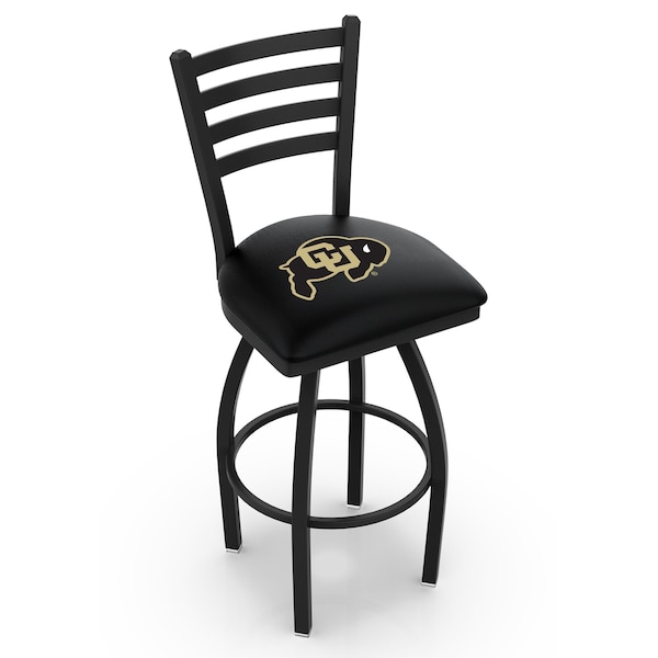Holland Bar Stool Co 30" Blk Wrinkle Colorado Swivel Bar Stool, Ladder Back - L01430COLOUN