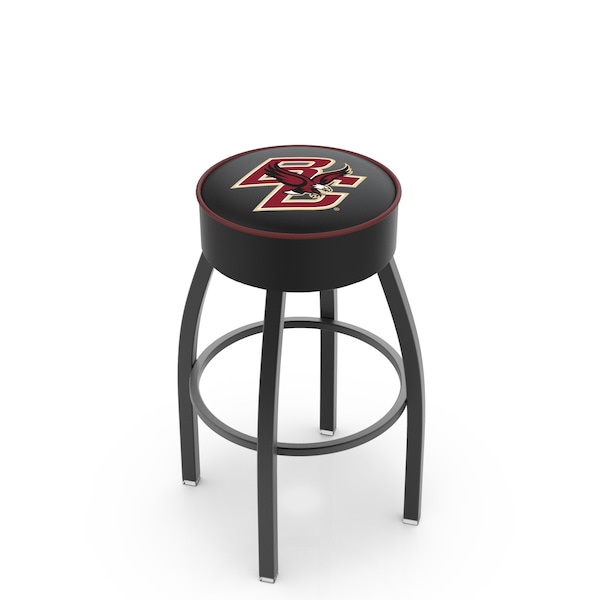 Holland Bar Stool Co 25" 4" Boston College Cushion Seat, Blk Wrinkle Base Swivel Bar Stool - L8B125BOSTNC