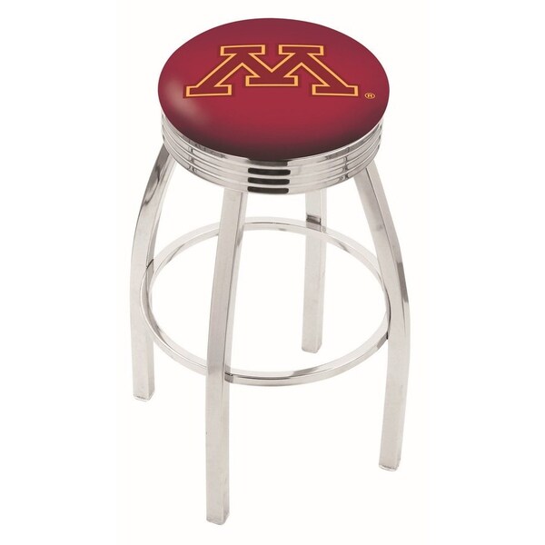 Holland Bar Stool Co 25" Chrome Minnesota Swivel Bar Stool, Accent Ring - L8C3C25MINNUN