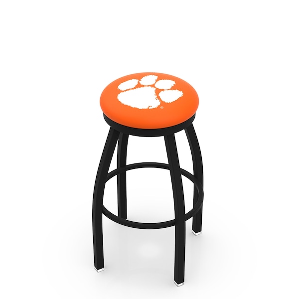 Holland Bar Stool Co 25" Blk Wrinkle Clemson Swivel Bar Stool, Accent Ring - L8B2B25CLMSON