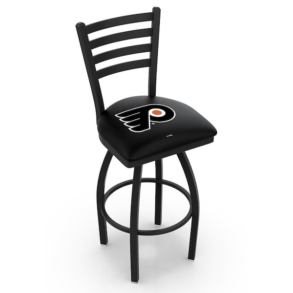 Holland Bar Stool Co 25" Blk Wrinkle Philadelphia Flyers Swivel Bar Stool, Ladder Back - L01425PHIFLY-B