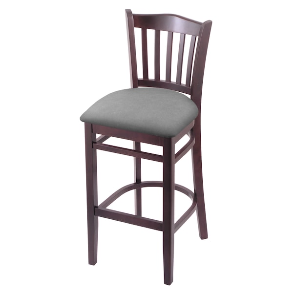 Holland Bar Stool Co 30" Bar Stool, Dark Cherry Finish, Canter Grey Seat - 312030DC007