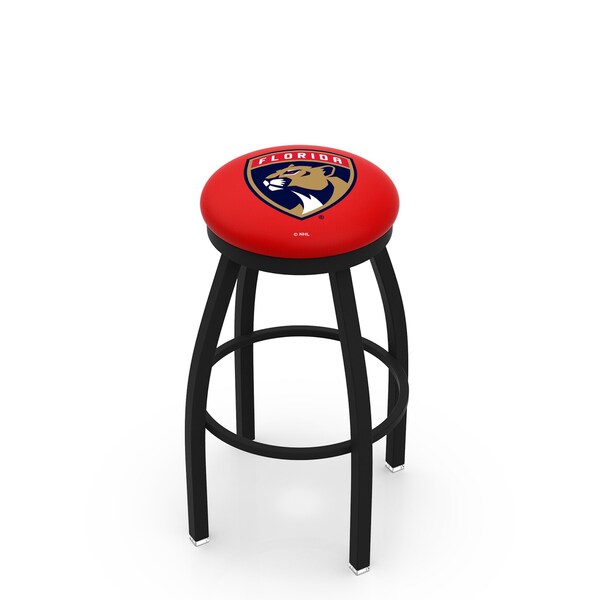 Holland Bar Stool Co 25" Blk Wrinkle Florida Panthers Swivel Bar Stool, Accent Ring - L8B2B25FLAPAN