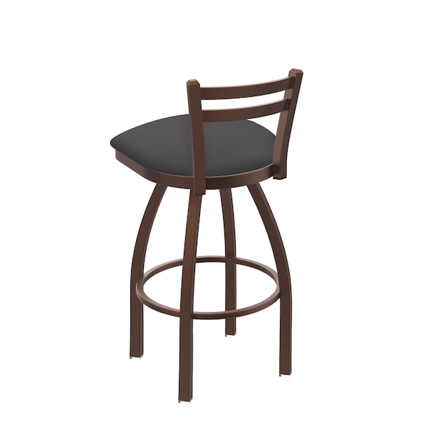 Holland Bar Stool Co 30" Low Back Swivel Bar Stool, Bronze Finish, Canter Storm Seat - 41130BZ004