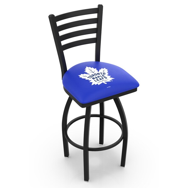 Holland Bar Stool Co 30" Blk Wrinkle Toronto Maple Leafs Swivel Bar Stool, Ladder Back - L01430TORMPL