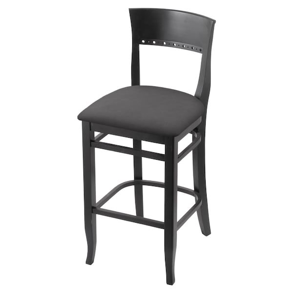 Holland Bar Stool Co 30" Bar Stool, Black Finish, Canter Storm Seat - 316030BLK004