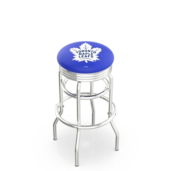 Holland Bar Stool Co 30" Chrome 2-Ring Toronto Maple Leafs Swivel Bar Stool, Accent Ring - L7C3C30TORMPL
