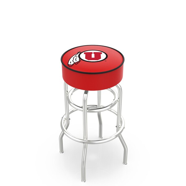 Holland Bar Stool Co 30" 4" Utah Cushion Seat, Double-Ring Chrome Swivel Bar Stool - L7C130UTAHUN