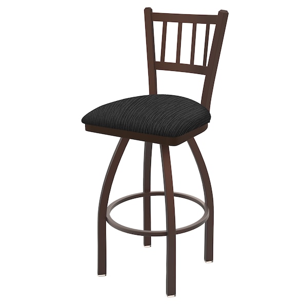 Holland Bar Stool Co 30" Swivel Bar Stool, Bronze Finish, Graph Coal Seat - 81030BZ018