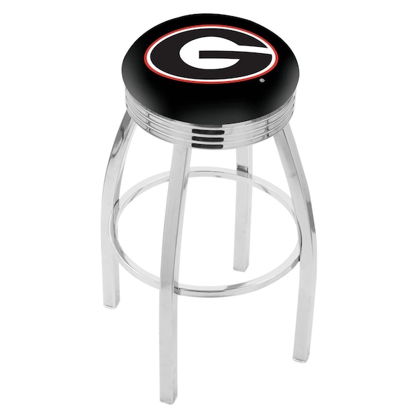 Holland Bar Stool Co 30" Chrome Georgia "G" Swivel Bar Stool, Accent Ring - L8C3C30GA-G