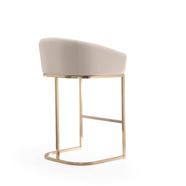 Manhattan Comfort Louvre Barstool in Cream and Titanium Gold - BS016-CR