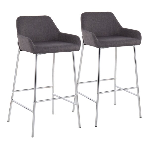 Lumisource Daniella Fixed-Height Bar Stool - Set of 2 PR - B30-DNLA2 CHRMCHAR2