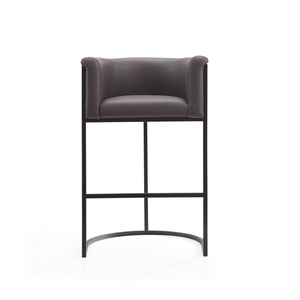 Manhattan Comfort Cosmopolitan Barstool in Pebble and Black (Set of 3) - 3-BS015-PE