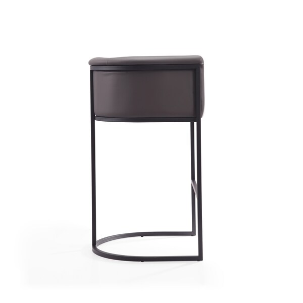 Manhattan Comfort Cosmopolitan Barstool in Pebble and Black (Set of 3) - 3-BS015-PE