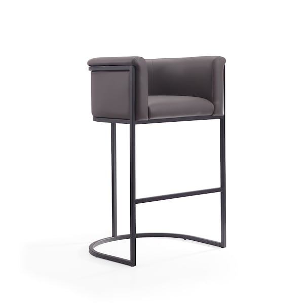 Manhattan Comfort Cosmopolitan Barstool in Pebble and Black (Set of 3) - 3-BS015-PE