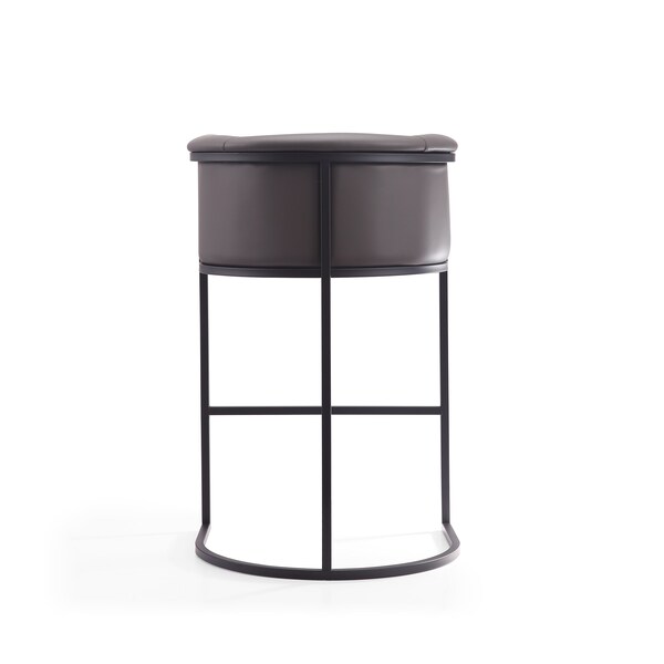 Manhattan Comfort Cosmopolitan Barstool in Pebble and Black (Set of 3) - 3-BS015-PE