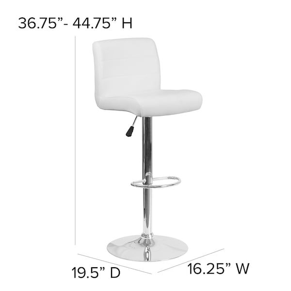 Flash Furniture White Vinyl Barstool, PK2 - 2-DS-8101B-WH-GG