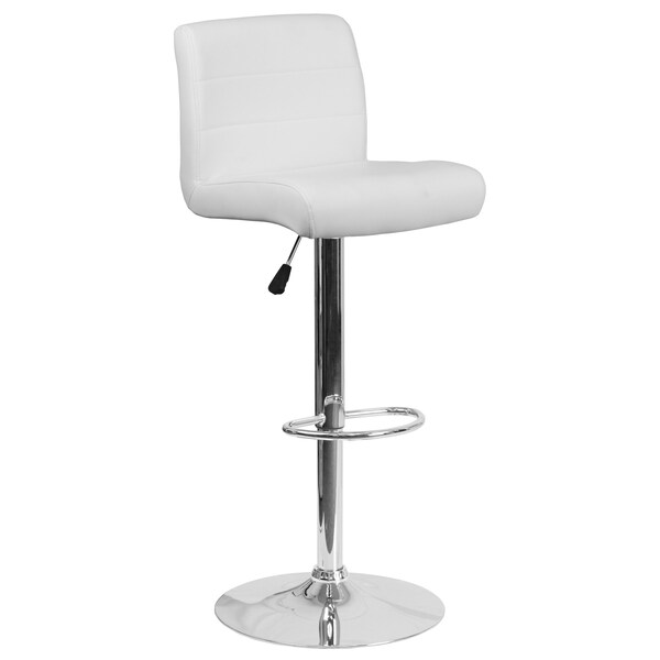 Flash Furniture White Vinyl Barstool, PK2 - 2-DS-8101B-WH-GG