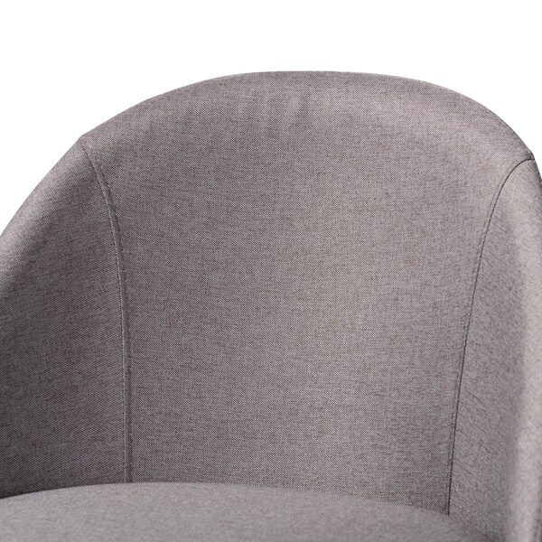 Baxton Studio Carra Grey Upholstered Walnut-Finished Wood Swivel Bar Stool, PK2 - 157-9650