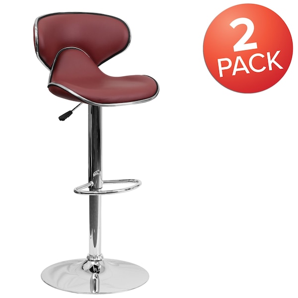 Flash Furniture Burgundy Vinyl Barstool, PK2 - 2-DS-815-BURG-GG