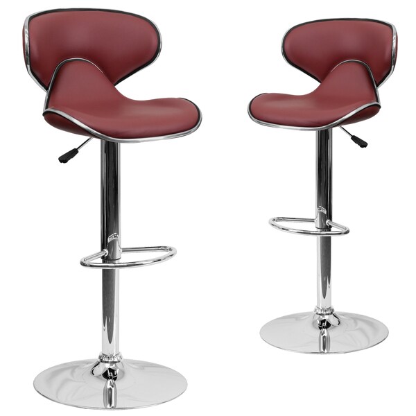 Flash Furniture Burgundy Vinyl Barstool, PK2 - 2-DS-815-BURG-GG