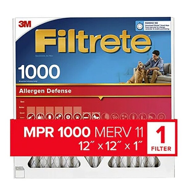 Filtrete Allergen Defense Pleated Air Filter, 12x12x1 - 9810-4