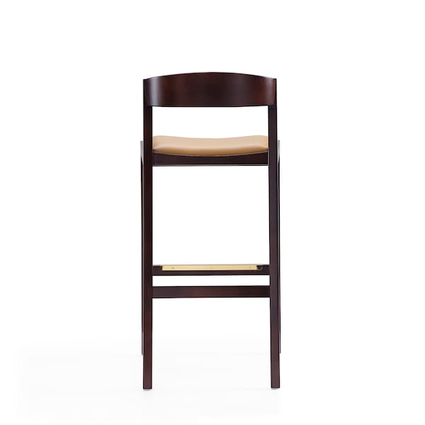 Manhattan Comfort Klismos Barstool in Camel and Dark Walnut (Set of 2) - 2-BS014-CL