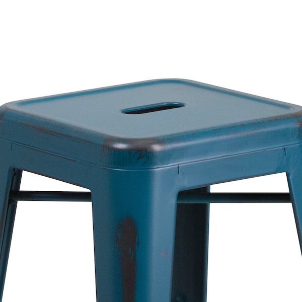 Flash Furniture 4PK 24"H Backless Blue Metal Counter Height Stool - 4-ET-BT3503-24-AB-GG