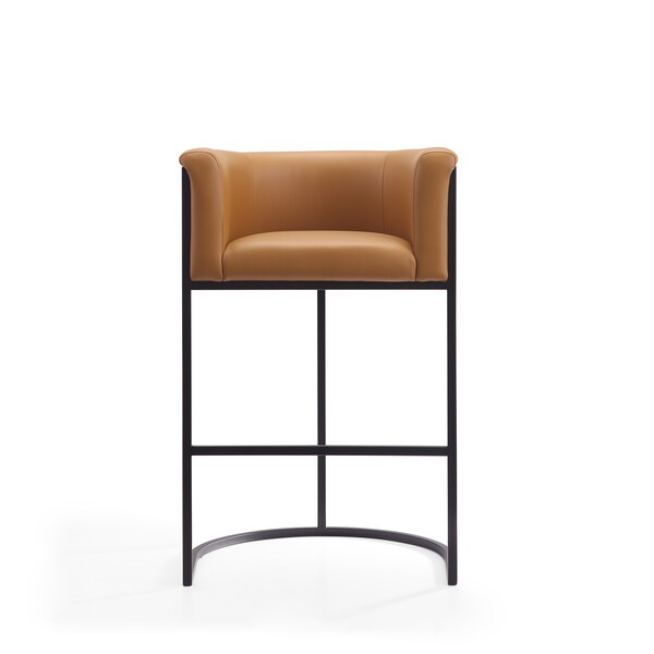 Manhattan Comfort Cosmopolitan Barstool in Camel and Black - BS015-CL