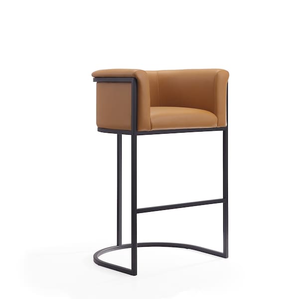 Manhattan Comfort Cosmopolitan Barstool in Camel and Black - BS015-CL