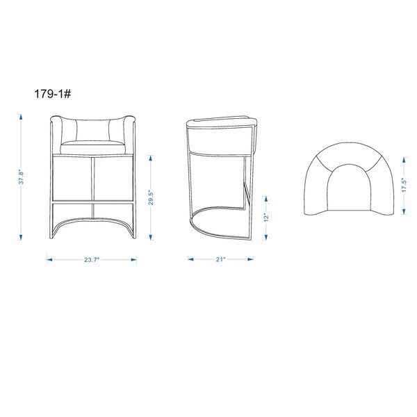 Manhattan Comfort Cosmopolitan Barstool in Camel and Black - BS015-CL