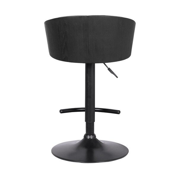 Armen Living Solstice Adjustable Black Faux Leather Swivel Barstool - LCSCBABLBL