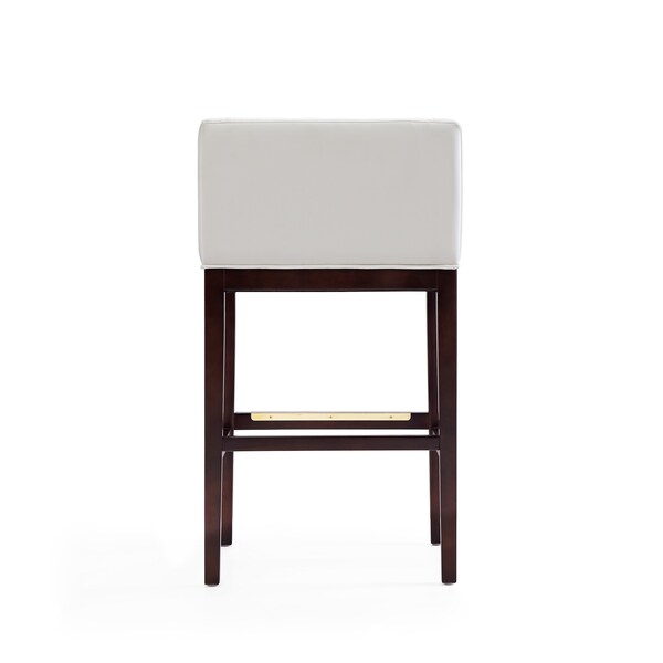 Manhattan Comfort Kingsley Barstool in Ivory and Dark Walnut - BS012-IV