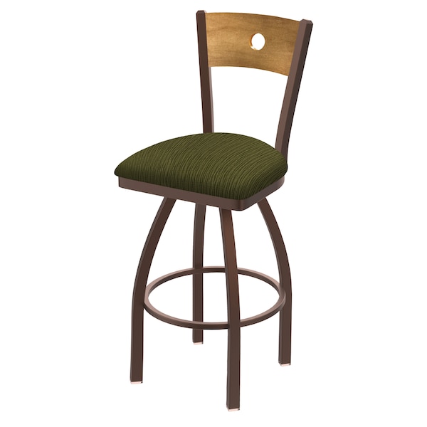 Holland Bar Stool Co 30" Swivel Counter Stool, Black Wrinkle, Med Back, Graph Parrot Seat - 83030BZMEDMPLB015