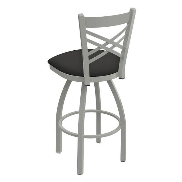 Holland Bar Stool Co 30" Swivel Bar Stool, Nickel Finish, Canter Iron Seat - 82030AN008