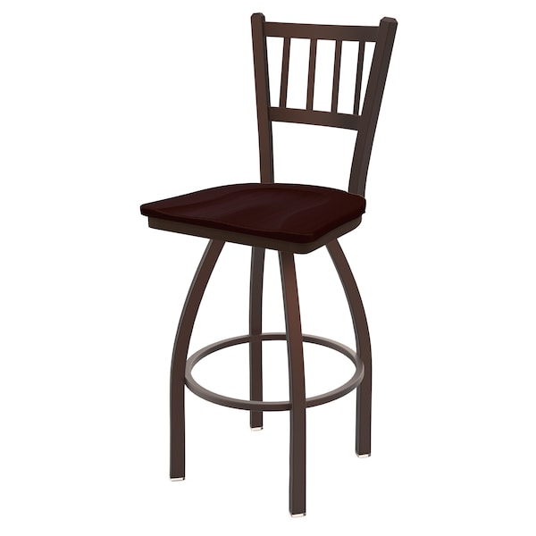 Holland Bar Stool Co 30" Swivel Bar Stool, Bronze Finish, Dark Cherry Oak Seat - 81030BZDCOAK