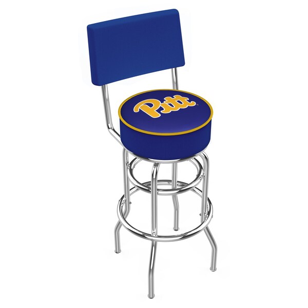 Holland Bar Stool Co 25" 4" Penn State Cushion Seat, Blk Wrinkle Base Swivel Bar Stool - L7C430PITTSB