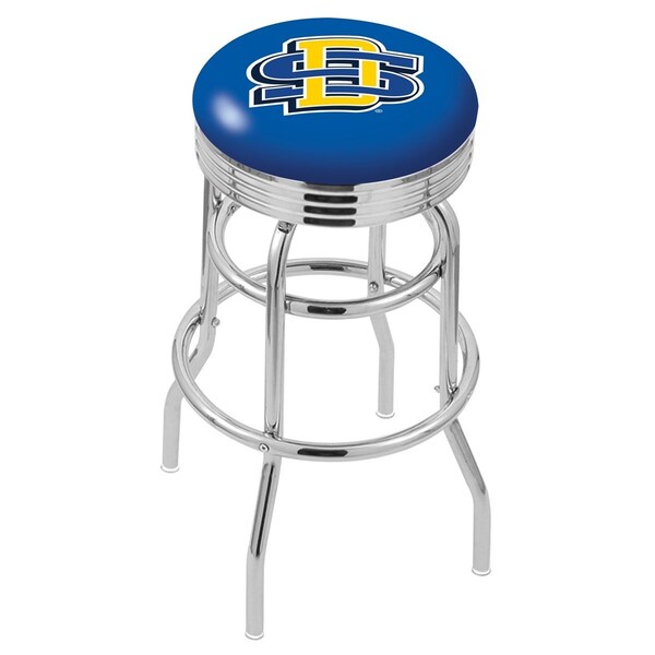Holland Bar Stool Co 30" Chrome 2-Ring South Dakota State Swivel Bar Stool, Accent Ring - L7C3C30SDAKST