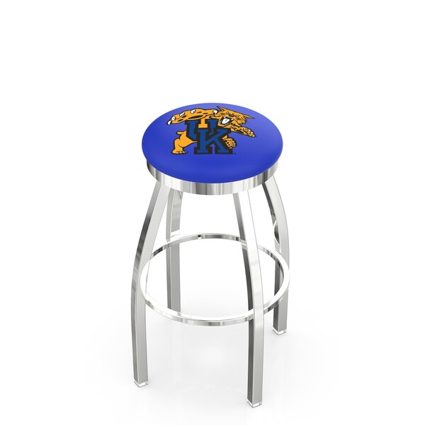 Holland Bar Stool Co 30" Chrome Kentucky "Wildcat" Swivel Bar Stool, Accent Ring - L8C2C30UKYCAT