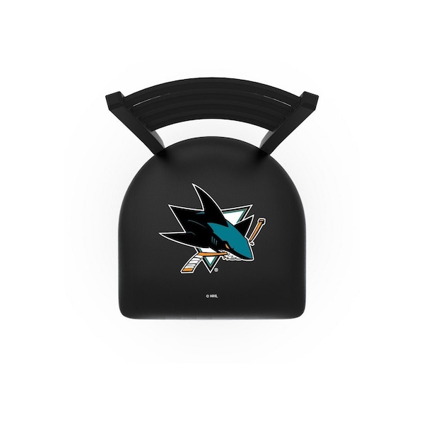 Holland Bar Stool Co 30" Blk Wrinkle San Jose Sharks Swivel Bar Stool, Ladder Back - L01430SJSHAR